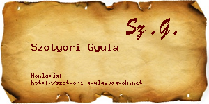 Szotyori Gyula névjegykártya