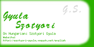 gyula szotyori business card